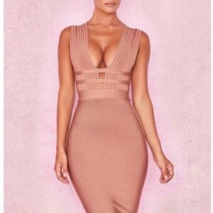 House of CB bandage dress. Nude pink. Size Large